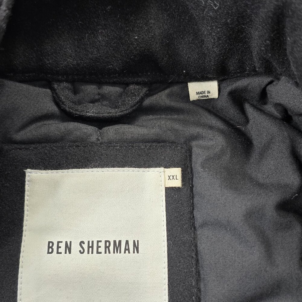 Ben Sherman Wool Blend Black Military Utility Jacket - Men XXL Quilted Lining - Picture 10 of 12